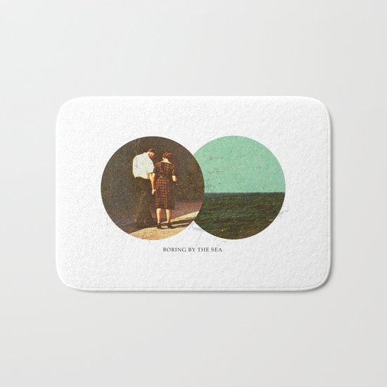 Boring by The Sea | Collage Bath Mat