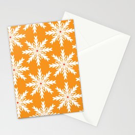 Christmas Snowflakes Yellow Stationery Card