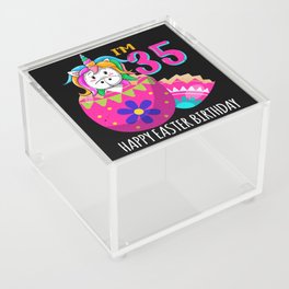 35 Year Old Age Birth Kawaii Unicorn Easter Sunday Acrylic Box