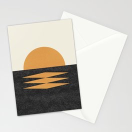 Sunset Geometric Midcentury style Stationery Card