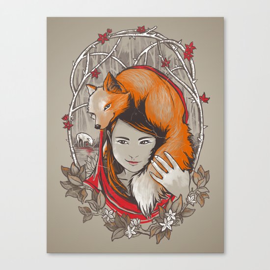 Safe in My Red Riding Hood Canvas Print