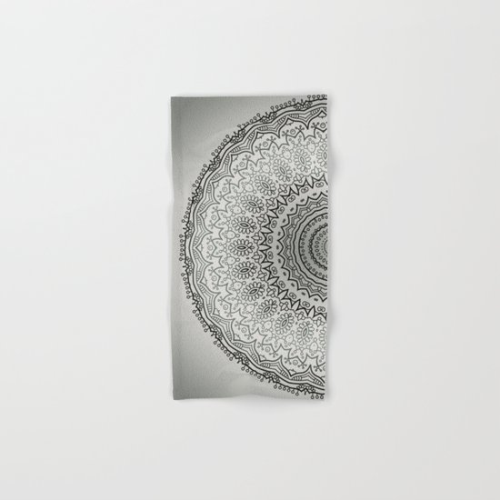 Grey Mandala Hand & Bath Towel