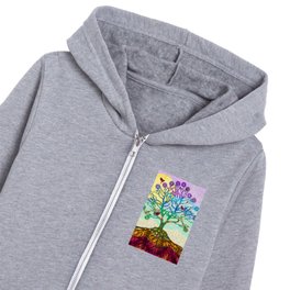 Colorful Tree Of Life Art by Sharon Cummings Kids Zip Hoodie