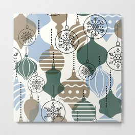 Christmas Ornaments Modern Abstract Teal Blue Green Pattern Metal Print | Modern, Abstract, Graphicdesign, Pattern, Christmas, Christmasornaments, Modart, Christmastree, Christmaspattern, Modernchristmas 