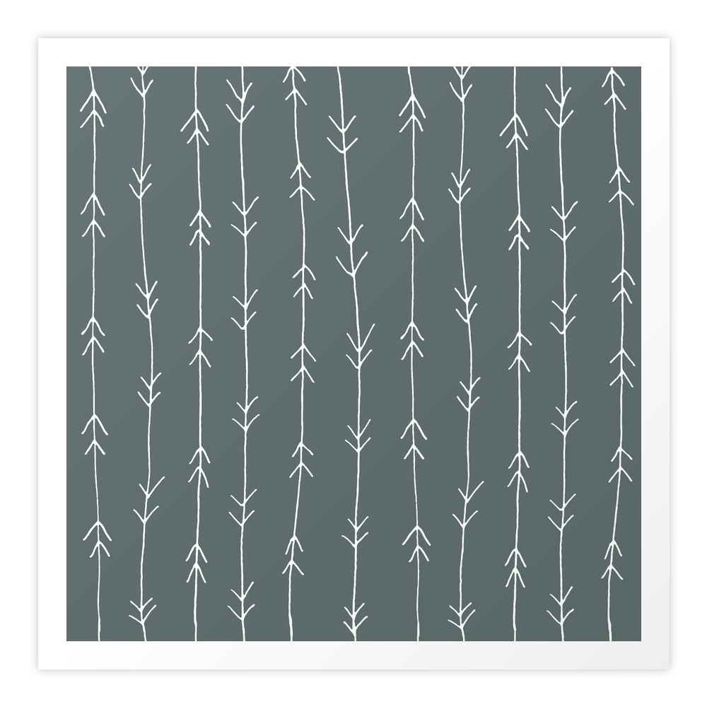 Grey, Steel: Arrows Pattern Art Print by jsdavies