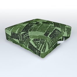 GANGSTA jungle camo / Green camouflage pattern with GANGSTA slogan Outdoor Floor Cushion