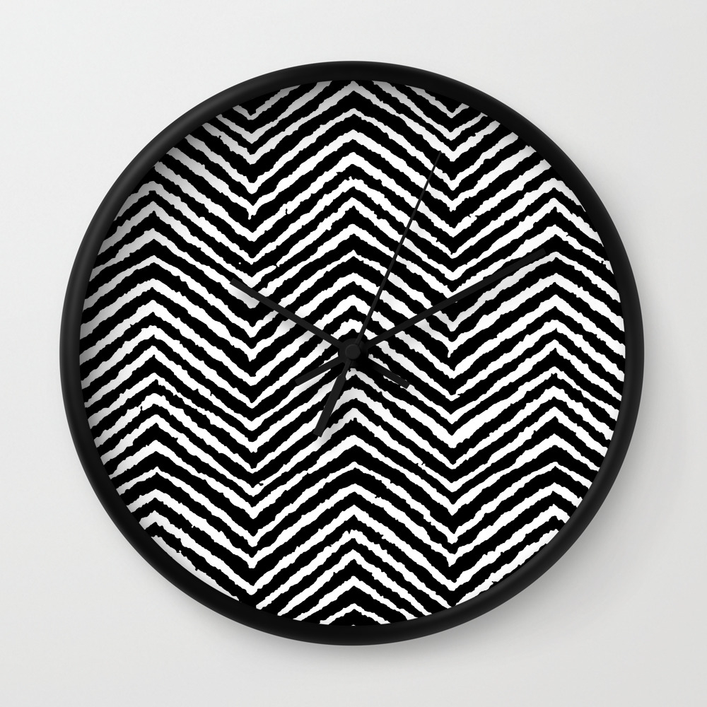 Chevron Abstract Minimal Pattern Nursery Kids Modern Art Wall Clock By Scandihome Society6