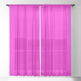 Pink neon color bright summer Sheer Curtain