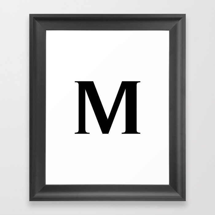 M MONOGRAM (BLACK & WHITE) Framed Art Print