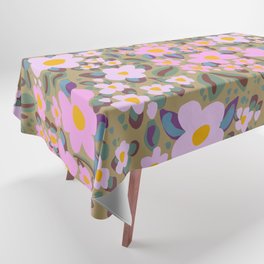 pastel colours spring flowers pattern Tablecloth