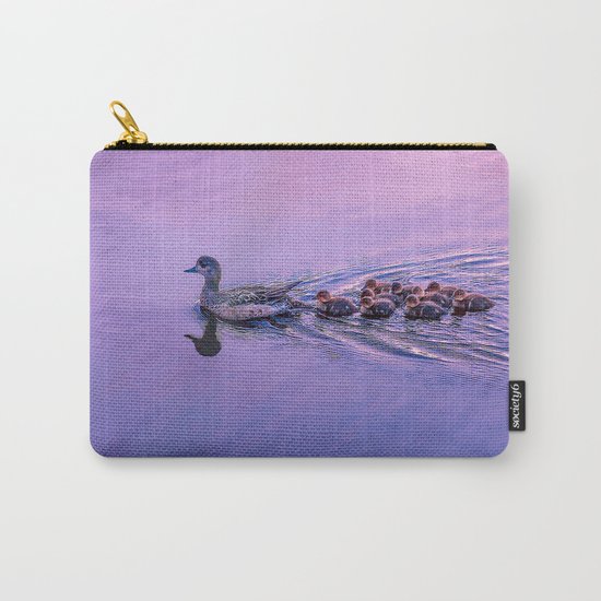 Ducklings floating at sunset Carry-All Pouch