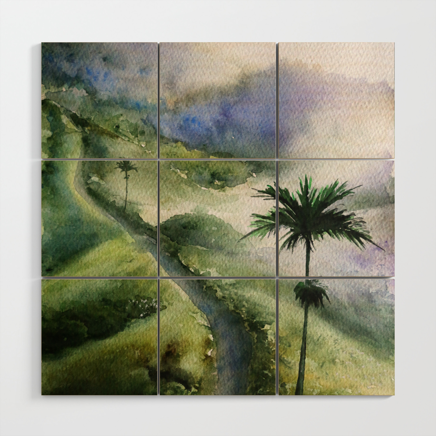 Bali Nature Watercolor Art Wood Wall Art By Yanashvets Society6