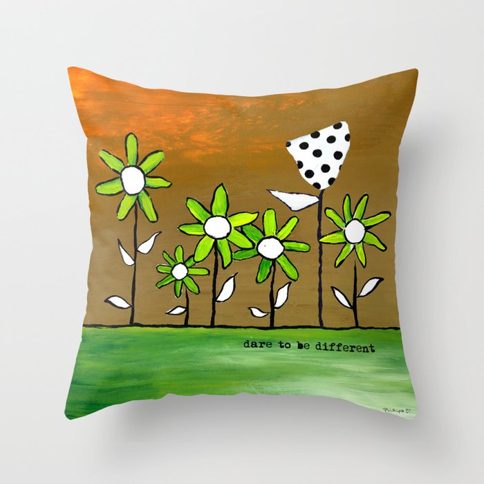 "Dare To Be Different" Original design by PhillipaheART Throw Pillow