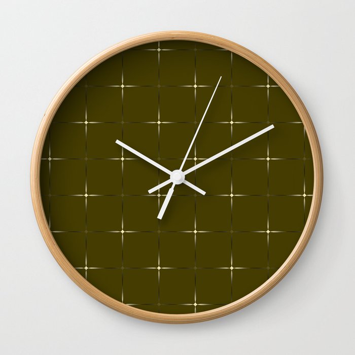 Glowing large yellow and small gold stars on a dark background. Wall Clock