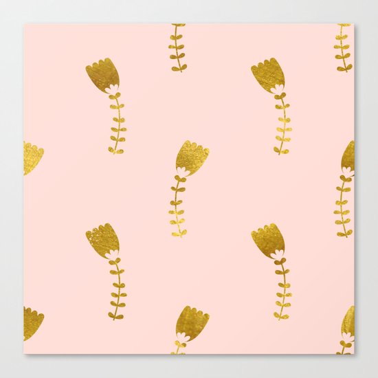 Pink Gold Foil 03 Canvas Print
