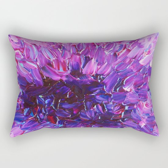 LOTUS BLOSSUM - Beautiful Purple Floral Abstract, Modern Decor in Eggplant Plum Lavender Lilac Rectangular Pillow