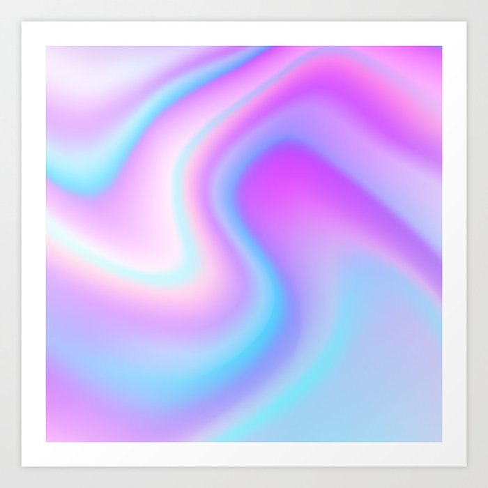 Aesthetic Y2K Retro Psychedelic Pink Blue Purple Pastel Swirl Art Print by  shopY2K