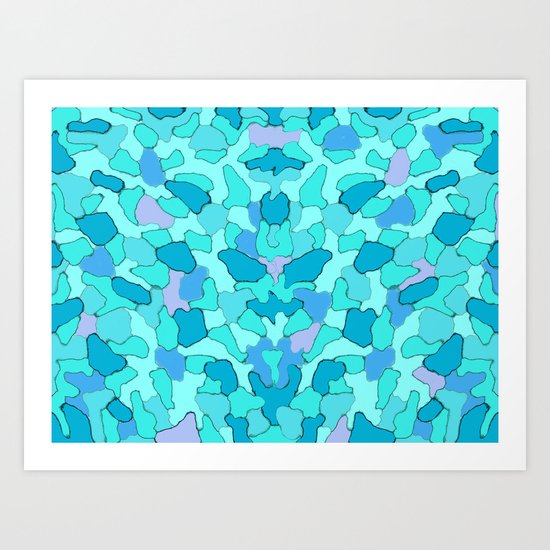 Camo Aqua Art Print