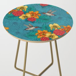 Tropical bouquet on blue Side Table