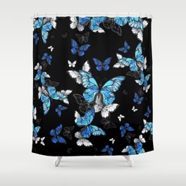 Blue Butterflies Shower Curtain