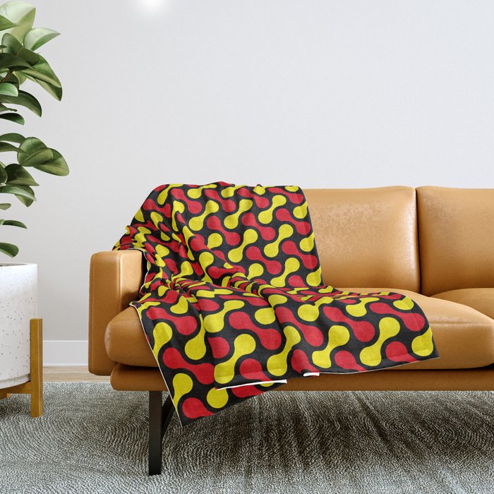 Red and Yellow metaballs pattern Throw Blanket