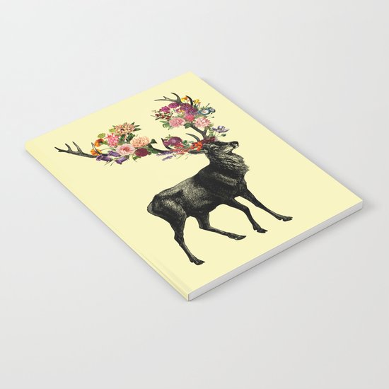 Spring Itself Deer Floral (Cream) Notebook
