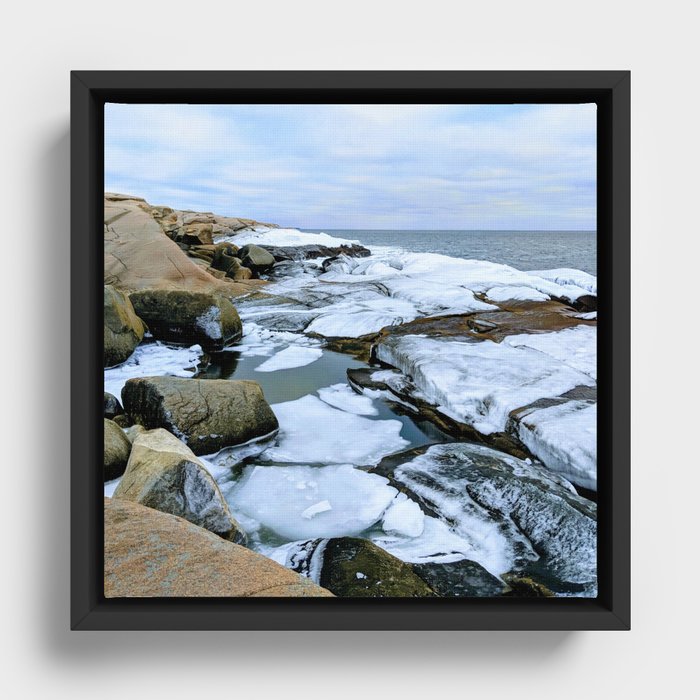 Ocean Ice Framed Canvas