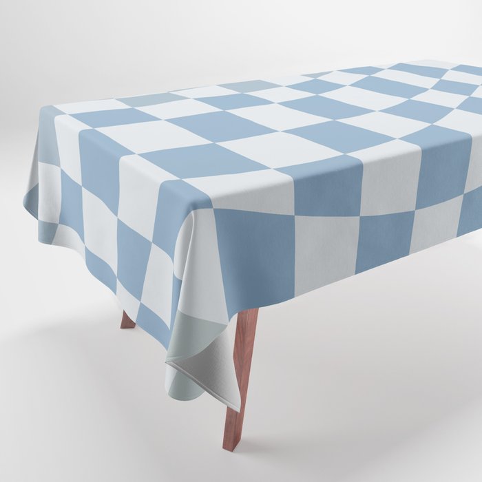 Soft blue wavy checked Tablecloth