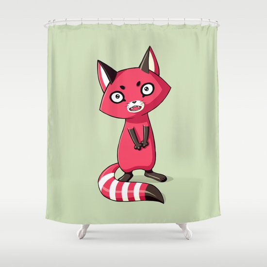 Shy Raccoon Shower Curtain
