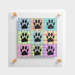 Colorful Quilt Dog Paw Print Drawing Floating Acrylic Print