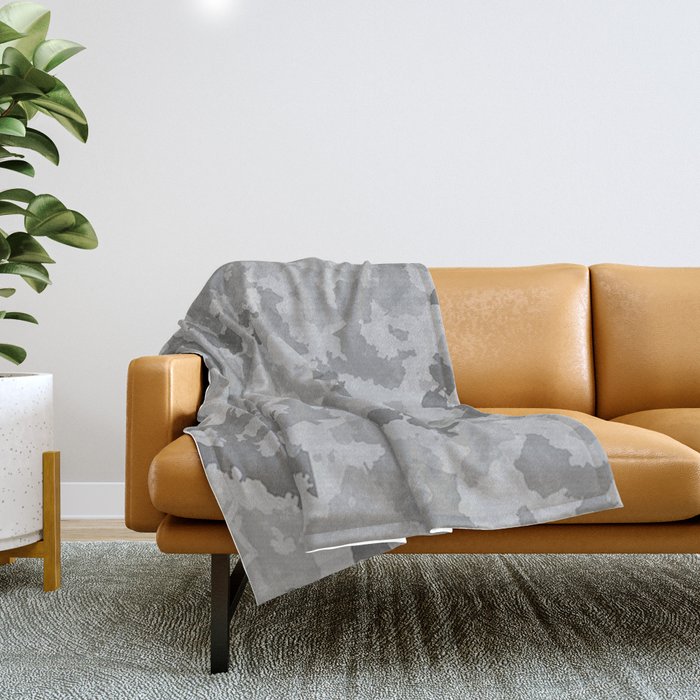 Camouflage Gray Throw Blanket