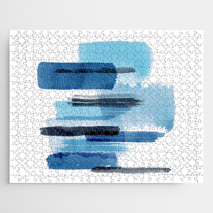 Watercolor Feelings Blue Jigsaw Puzzle