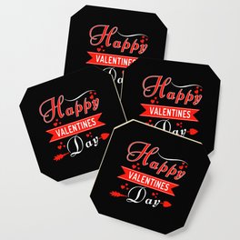 Greetings Typography Hearts Day Valentines Day Coaster