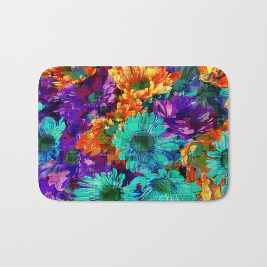 Colored Daisies Bath Mat