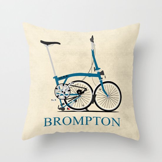 Brompton Bike Throw Pillow