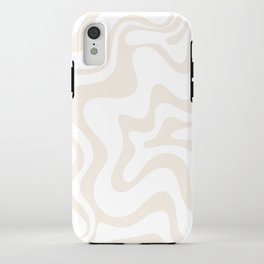 Liquid Swirl Abstract Pattern in Pale Beige and White iPhone Case | Painting, Light, Kierkegaarddesign, Minimalist, Pale, Modern, Abstract, White, Clean, Cream 