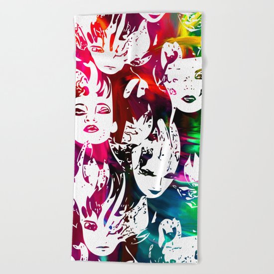 Faces Beach Towel