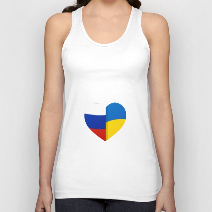 Heart for Russia and Ukrainia Peace and love no war Tank Top