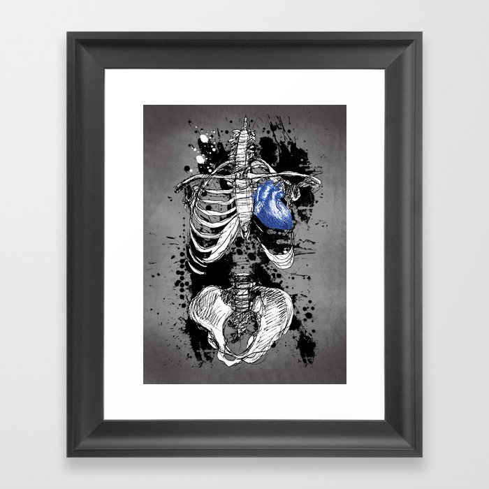 blue heart Framed Art Print