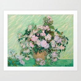 Pink Roses Van Gogh Art Print