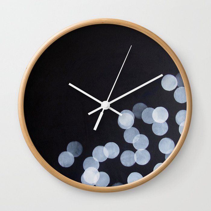 No. 44 - Print of Bokeh Inspired Black and White Modern Abstract Painting Wall Clock