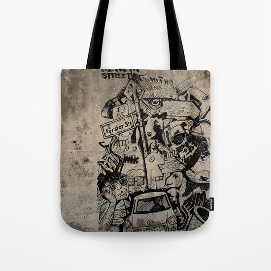 Berlin Street Art concrete Tote Bag