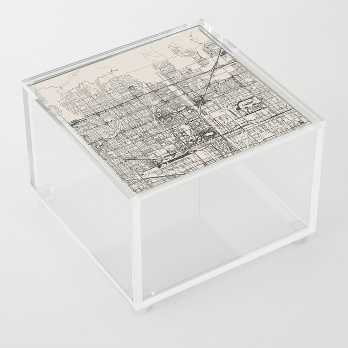 Rancho Cucamonga USA City Map - Minimal Aesthetic Acrylic Box