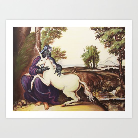 Vader and Unicorn Art Print