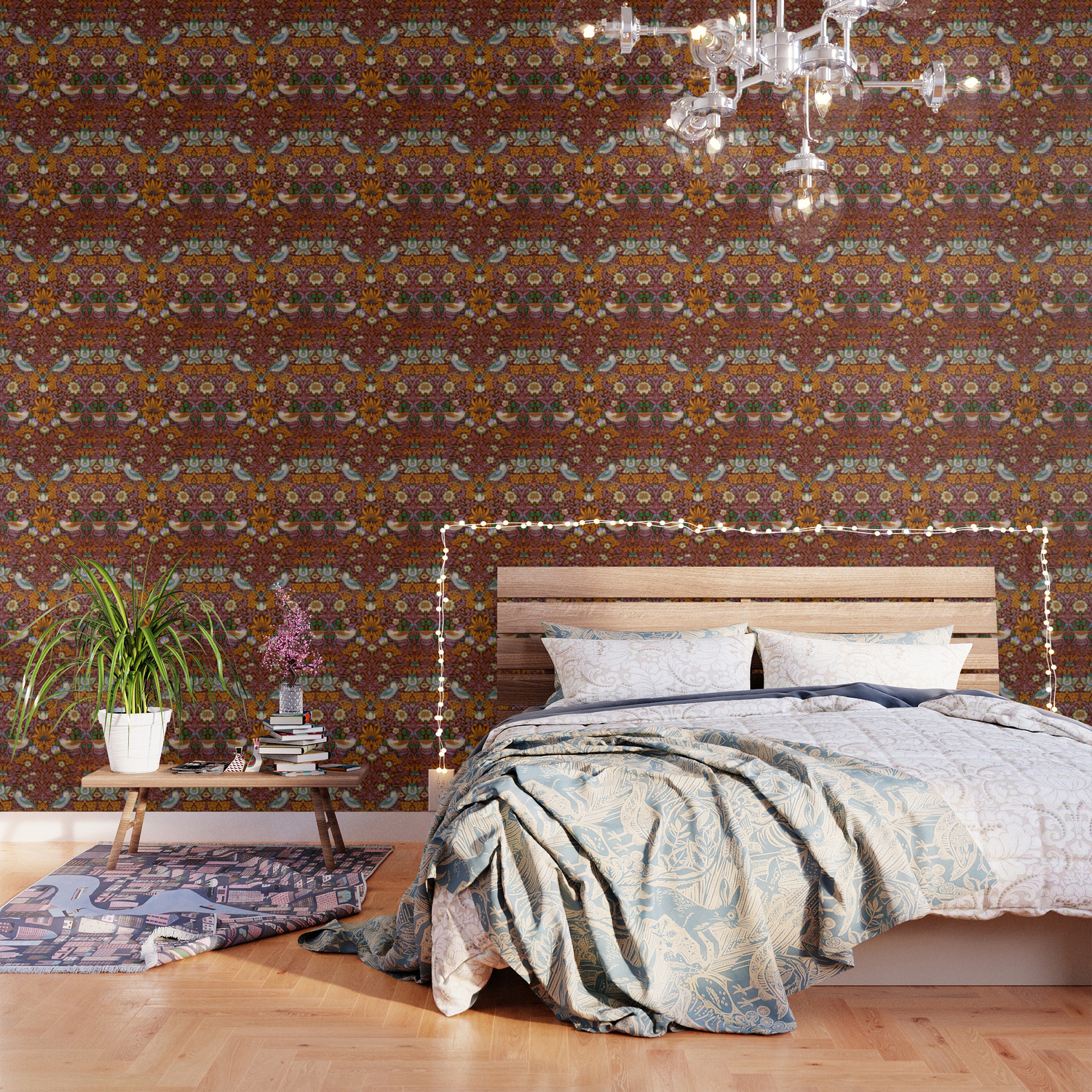 William Morris Strawberry Thief 3 Wallpaper By Alexandra Arts Society6