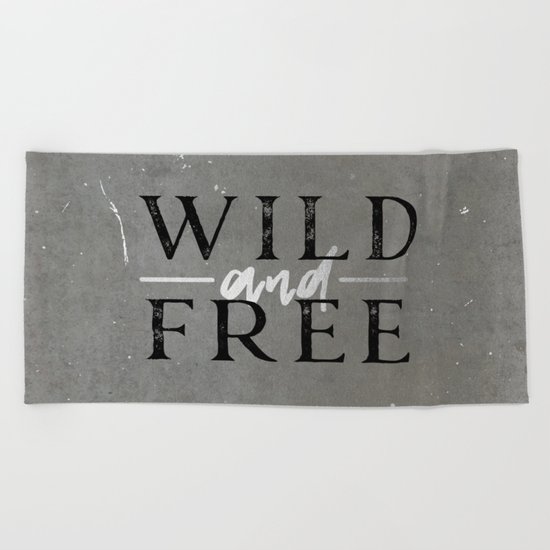 Wild and Free Silver Beach Towel