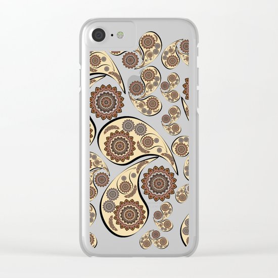 Paisley Pattern Clear iPhone Case