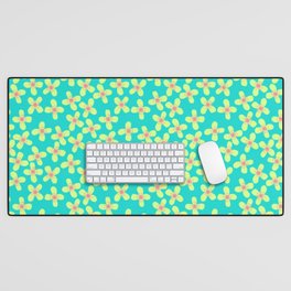 Montana Flowers in lemon, pink and turquoise Desk Mat