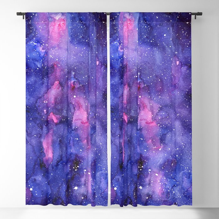 Galaxy Pattern Watercolor Blackout Curtain