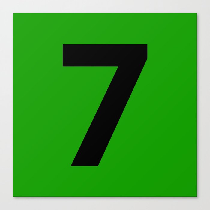 Number 7 (Black & Green) Canvas Print